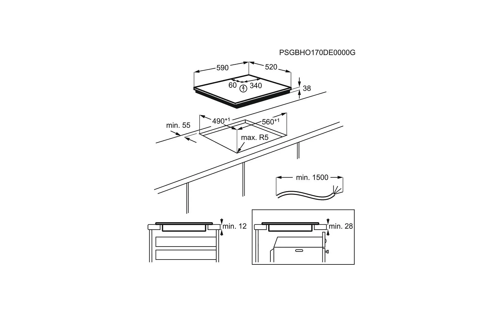 AEG HK634030FB 3000-seriens keramikhäll