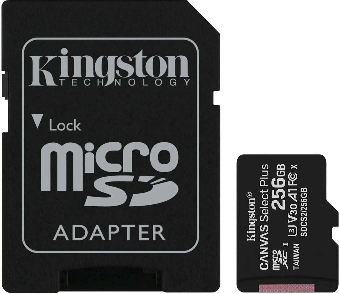 Kingston 256 Gt microSD Canvas Select Plus UHS-I Speed Class 1 (U3) -muistikortti