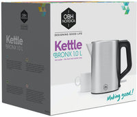 OBH Nordica Bronx -vedenkeitin 1 l, ruostumaton teräs