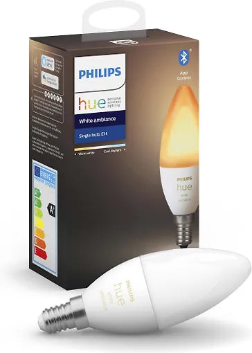 Philips Hue White Ambiance LED smart glödlampa, BT, E14, 470 lm