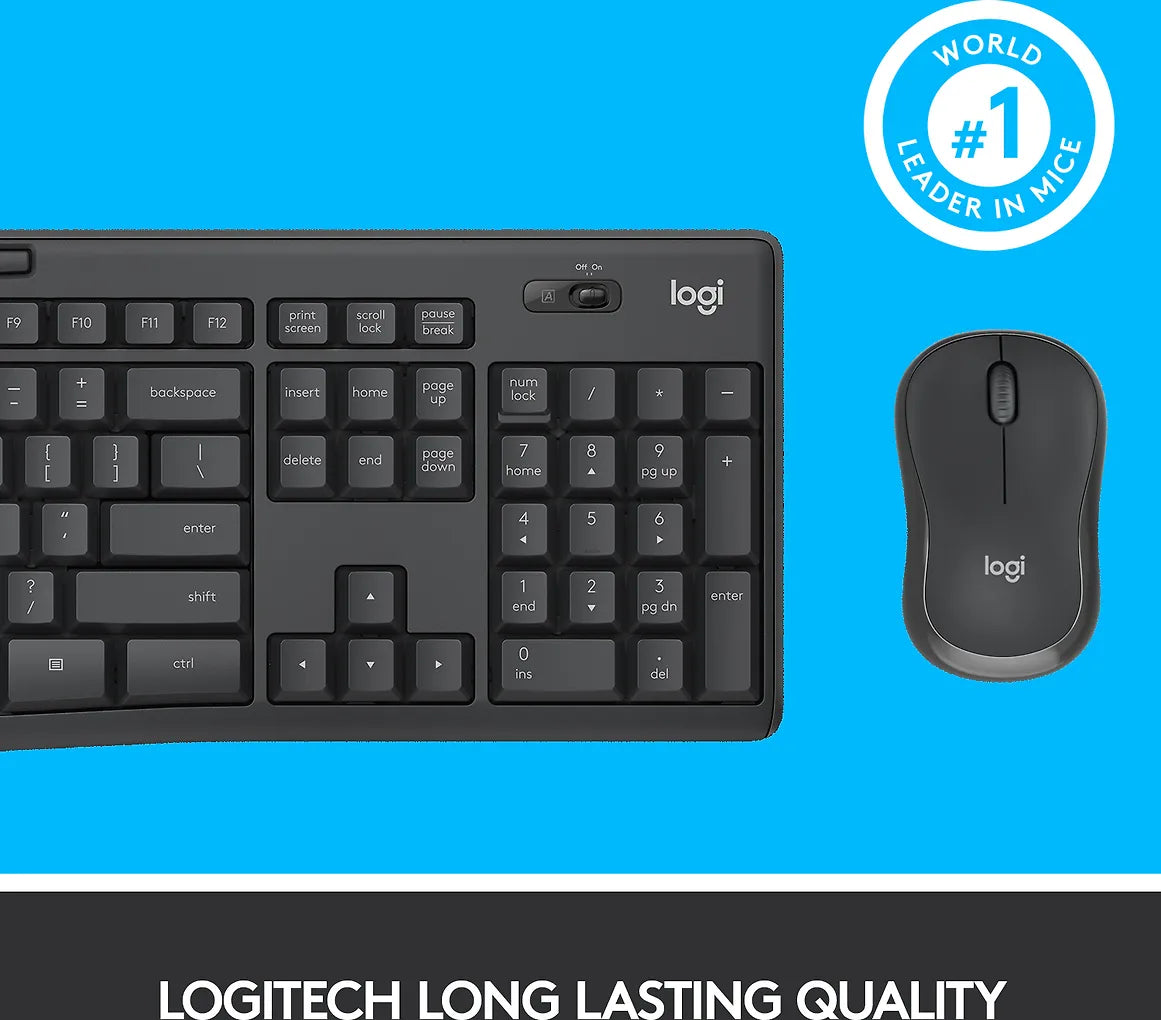 Logitech MK295 -näppäimistö ja hiiri, musta