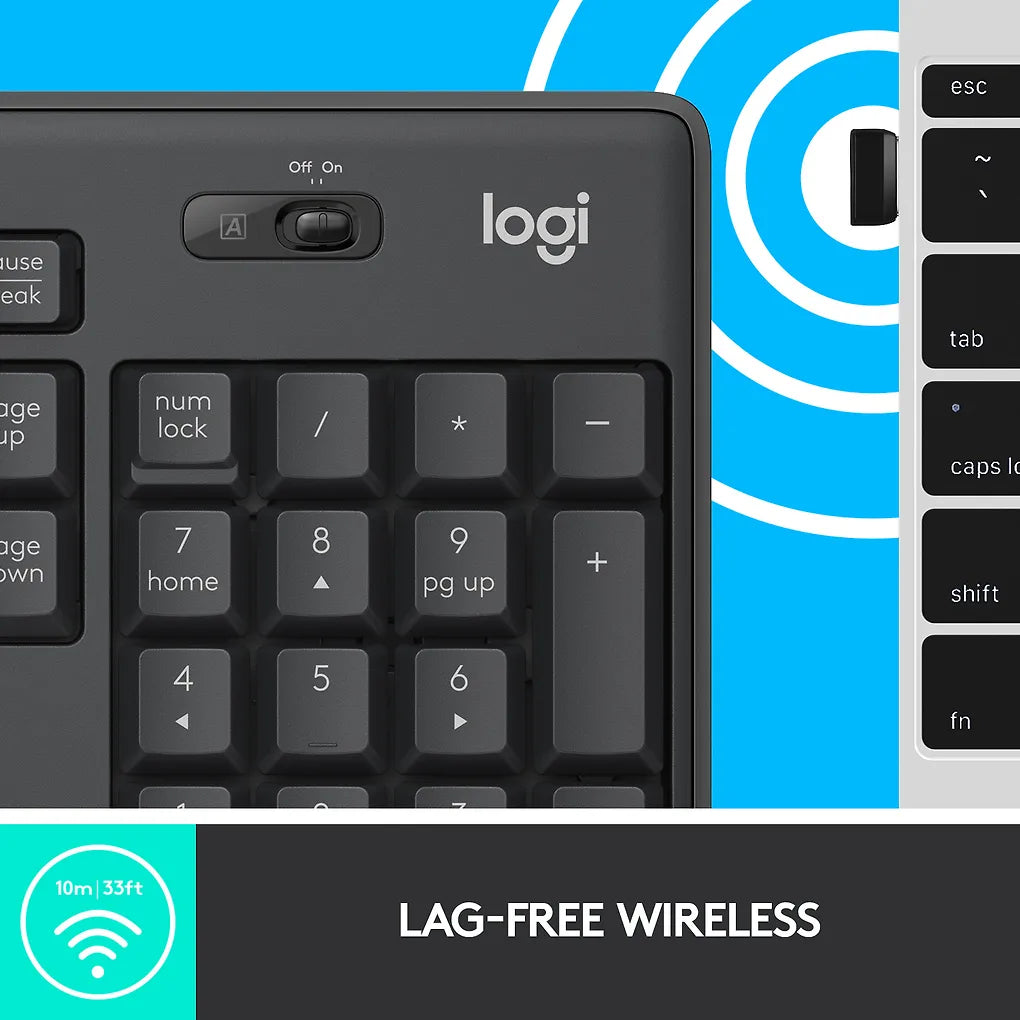 Logitech MK295 -näppäimistö ja hiiri, musta