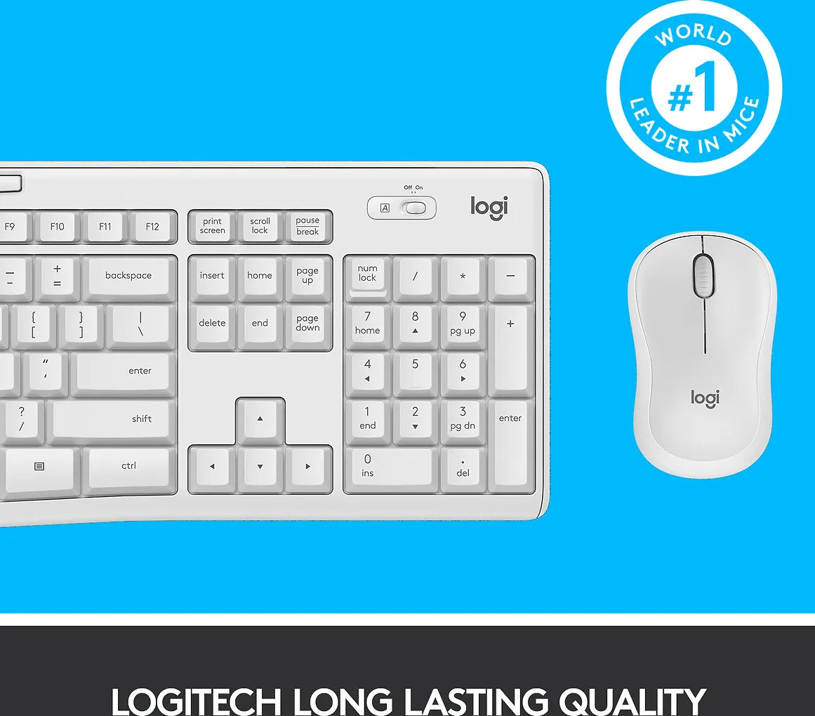 Logitech MK295 tangentbord och mus, vit