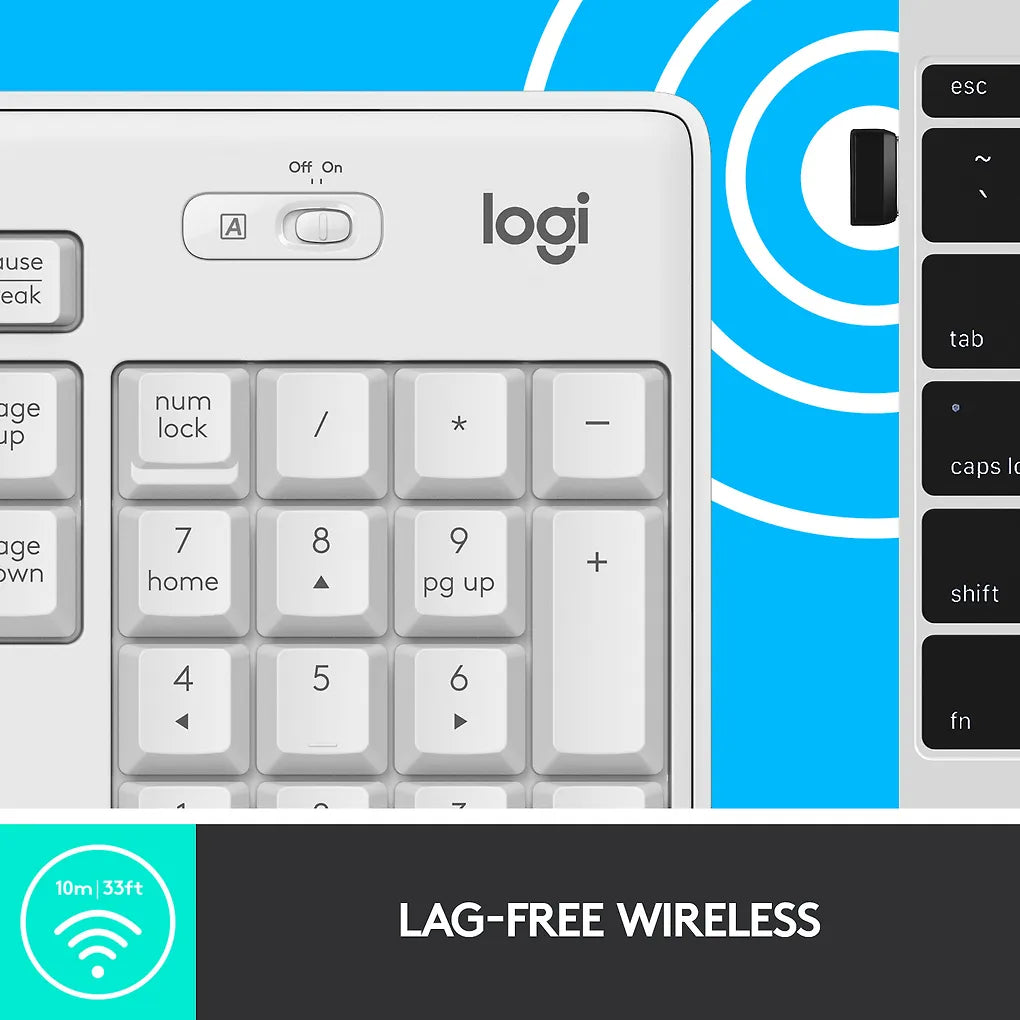 Logitech MK295 tangentbord och mus, vit