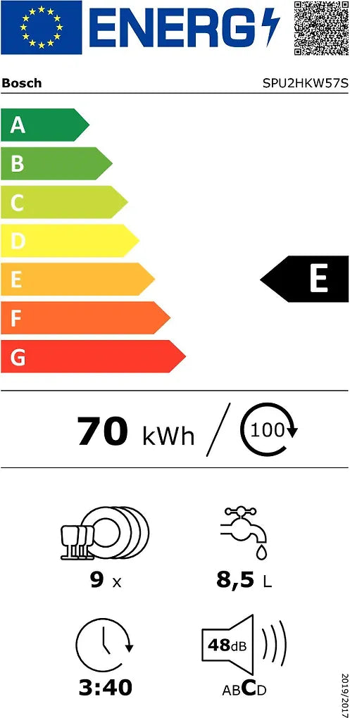 Bosch SPU2HKW57S Serie 2 -astianpesukone, valkoinen