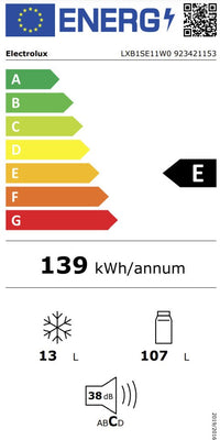 Electrolux LXB1SE11W0 jääkaappi pakastinlokerolla, valkoinen