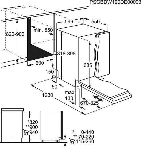 AEG FSE63657P 7000-series diskmaskin, integrerad