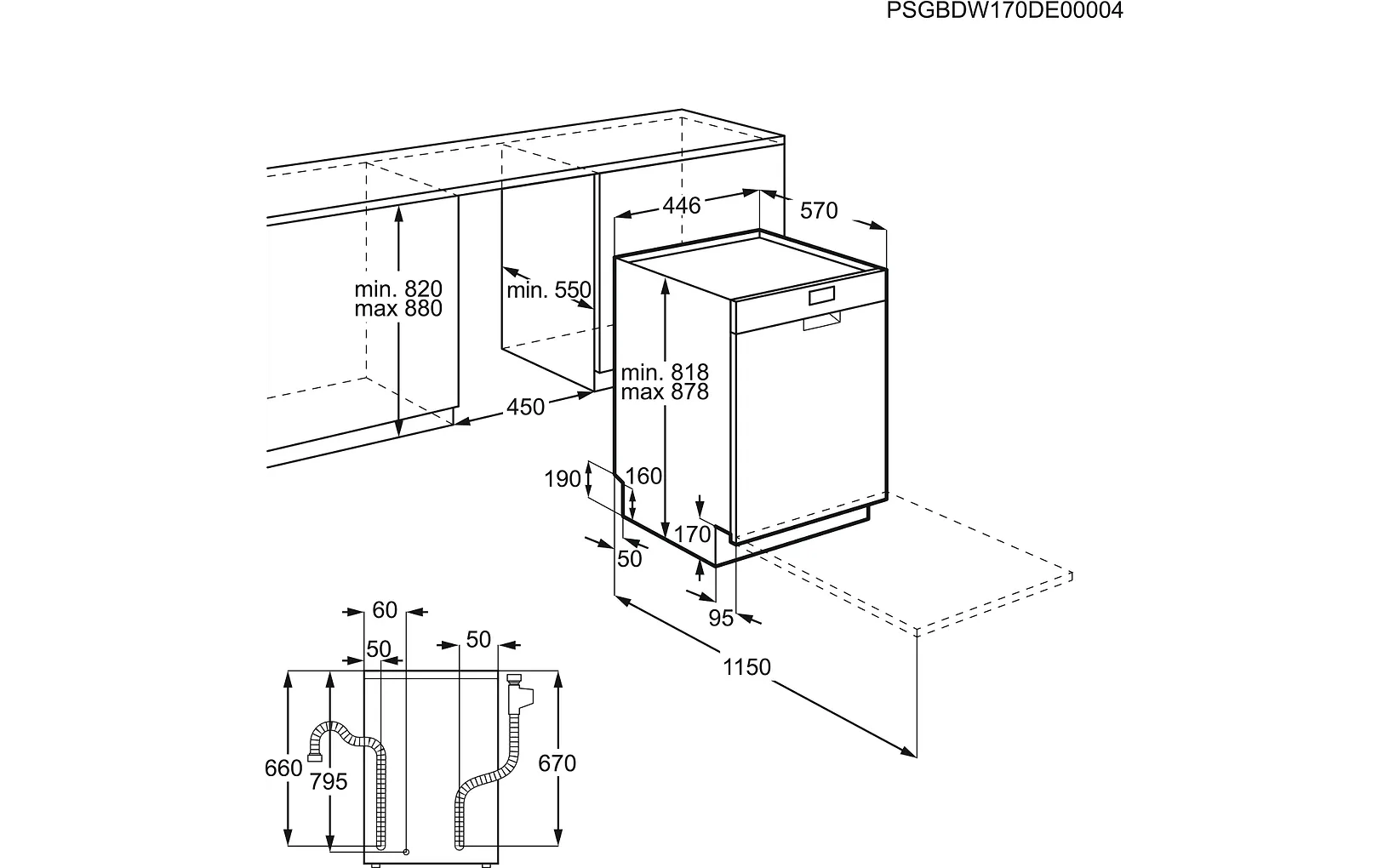 AEG FFB62407ZW diskmaskin i 6000-serien, vit