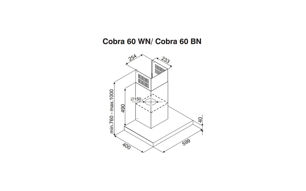 Witt Cobra 60WN liesituuletin, valkoinen, 60 cm