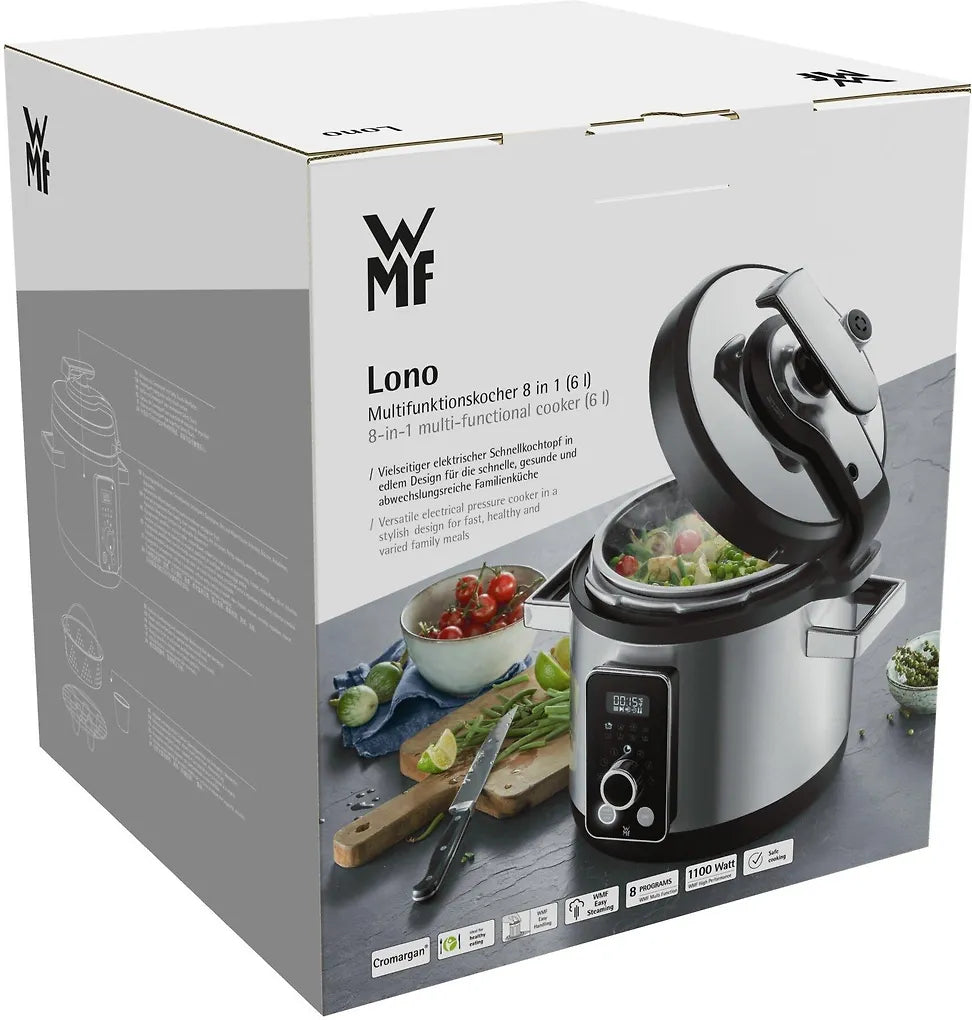 WMF Lono 8-i-1 multikokare 6 L, rostfritt stål/svart