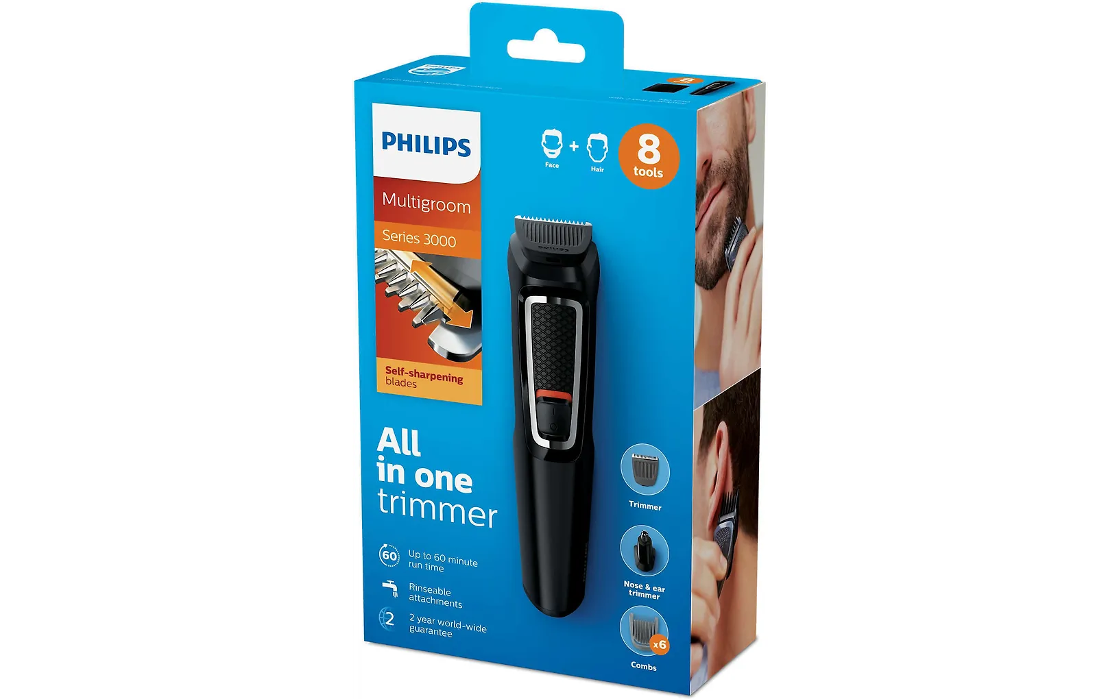 Philips Series 3000 MG3730/15 8-i-1 multigroom-skäggtrimmer