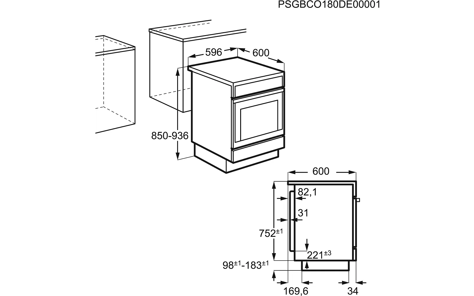 Electrolux LKR60003NW keramisk säkerhetsspis, vit
