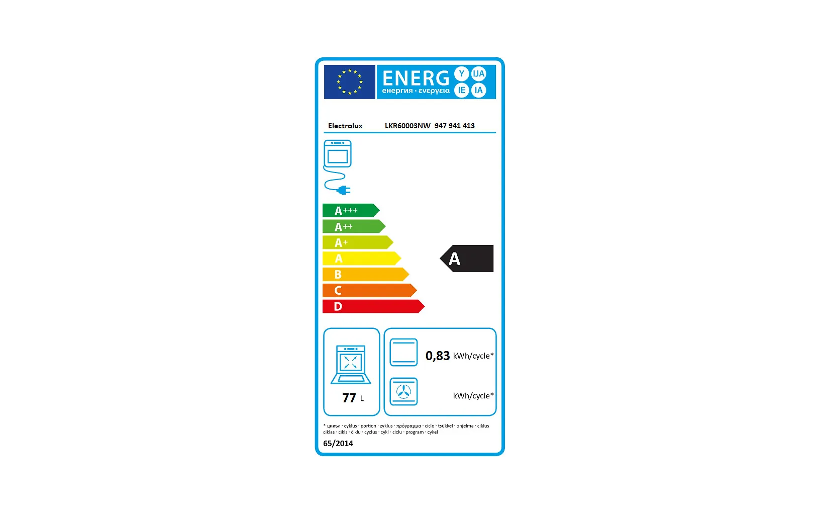 Electrolux LKR60003NW keramisk säkerhetsspis, vit