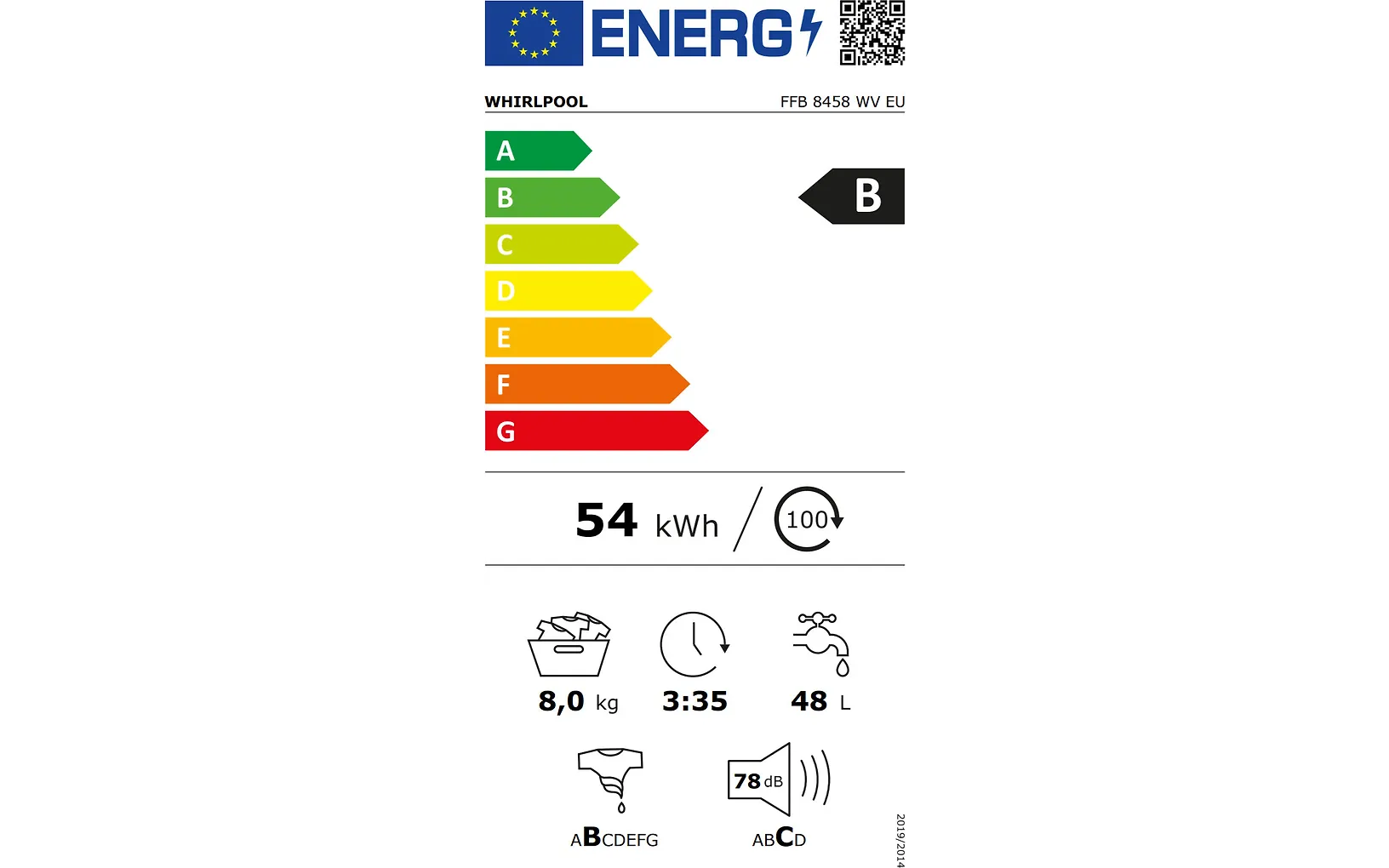 Whirlpool FFB 8458 WV EU pyykinpesukone
