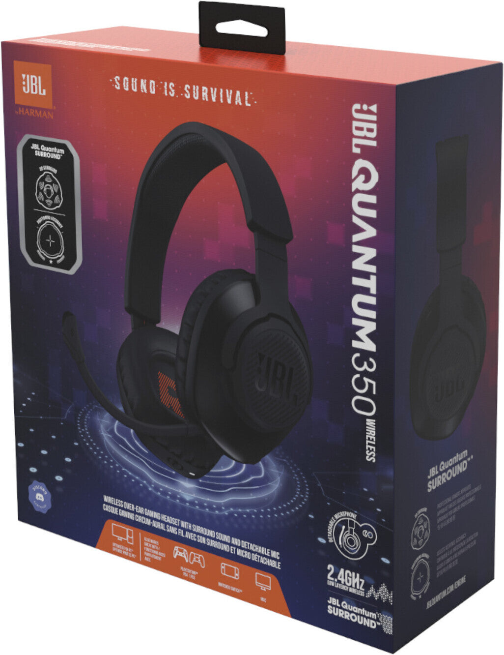 JBL Quantum 350 Wireless -langaton pelikuulokemikrofoni, musta – kuva 9
