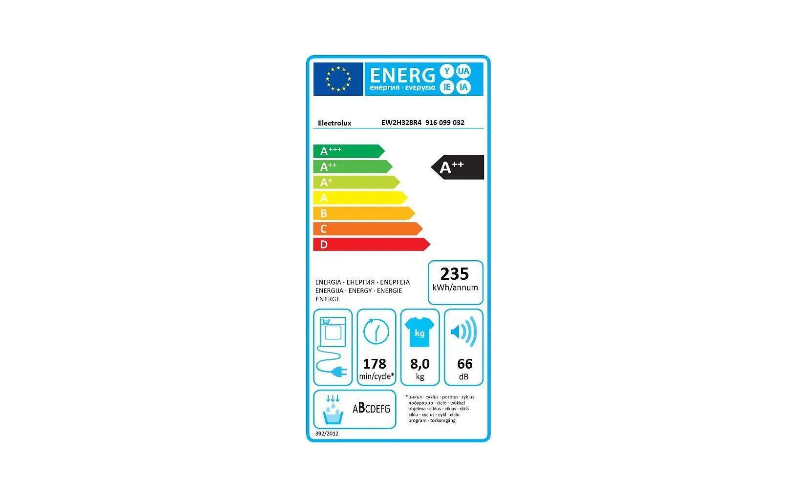 Electrolux EW2H328R4 torktumlare