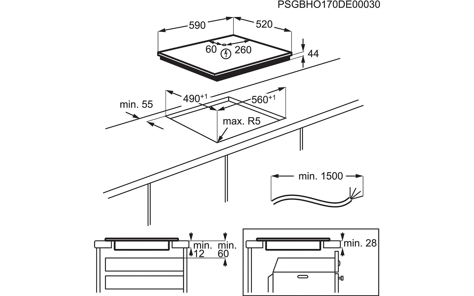 Electrolux HOP670MF 600 Pure Bridge induktionshäll