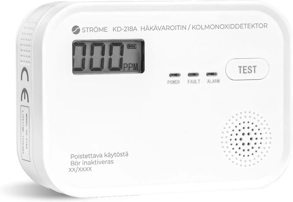 Ströme KD-218A kolmonoxiddetektor med digital display