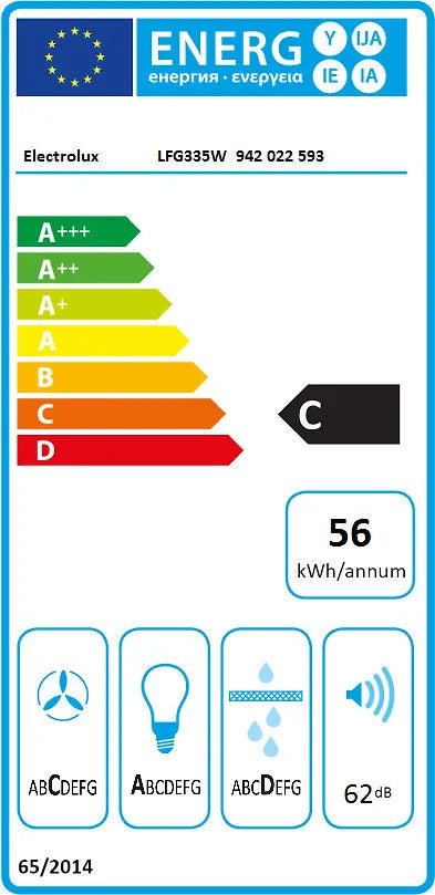 Electrolux LFG335W spiskåpa, vit, 50 cm