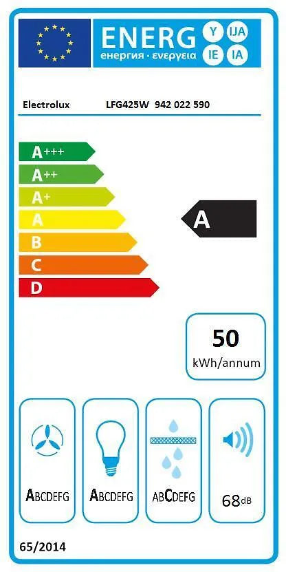 Electrolux LFG425W spiskåpa, vit, 50 cm