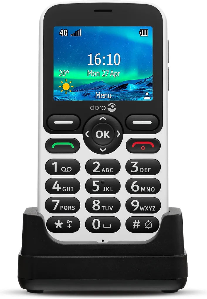 Doro 5861 - mobiltelefon, svart/vit