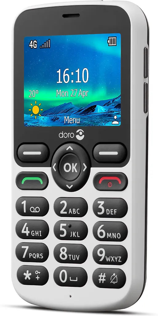 Doro 5861 - mobiltelefon, svart/vit