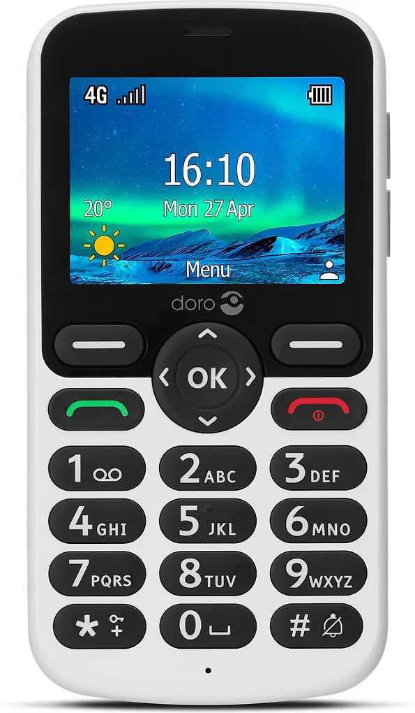 Doro 5861 - mobiltelefon, svart/vit