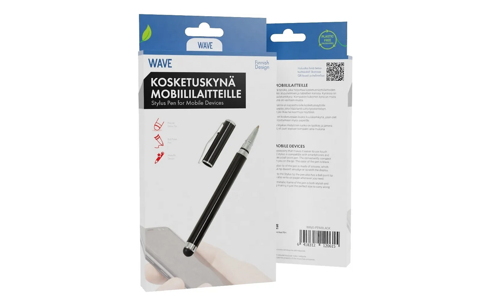 Wave kosketusnäyttökynä, musta - E-store.fi