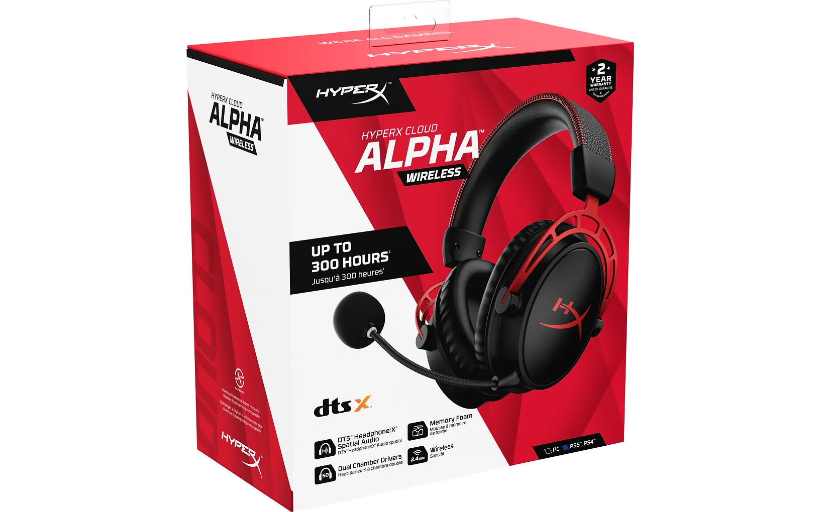 HyperX Cloud Alpha trådlöst headset gamingheadset, rött