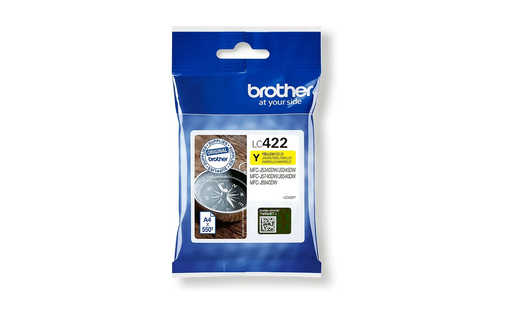Brother LC422Y -mustekasetti, keltainen