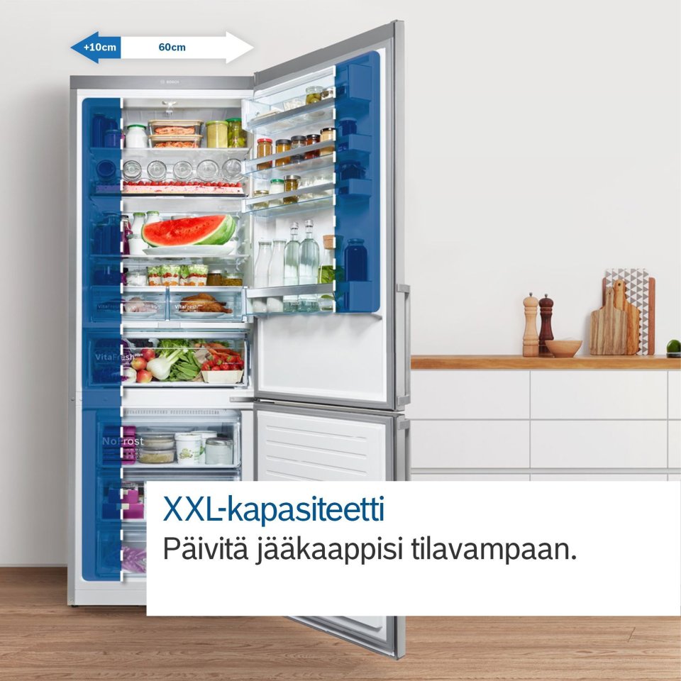 Bosch KGN49XWEA Serie 4, Jääkaappipakastin, valkoinen