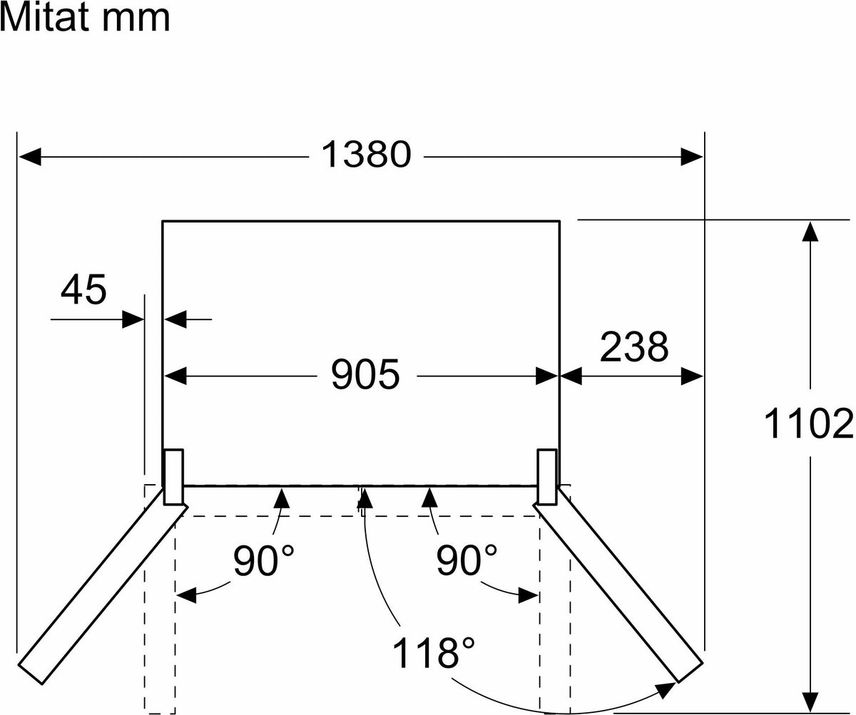 Bosch KFN96VPEA Serie 4, French door -jääkaappipakastin, 4 ovea, teräs – kuva 7