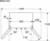 Bosch KFN96VPEA Serie 4, French door -jääkaappipakastin, 4 ovea, teräs – kuva 7
