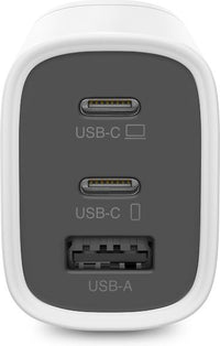 GP GaN PD 65 W -verkkovirtalaturi, 2x USB-C + 1x USB-A, valkoinen – kuva 3