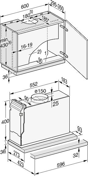 Miele DAS 2620 -liesituuletin, teräs, 60 cm – kuva 4