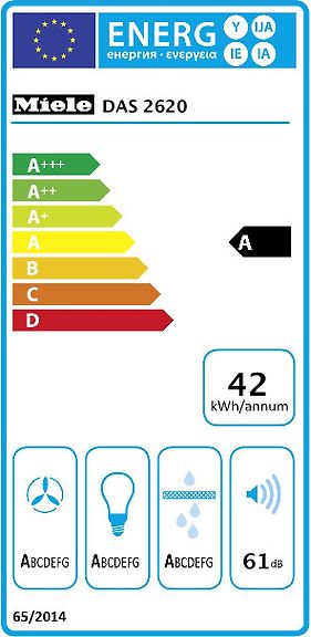 Miele DAS 2620 -liesituuletin, teräs, 60 cm – kuva 5