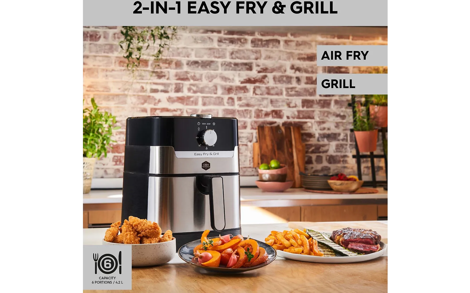OBH Nordica Easy Fry & Grill Classic+ 2-in-1 airfryer