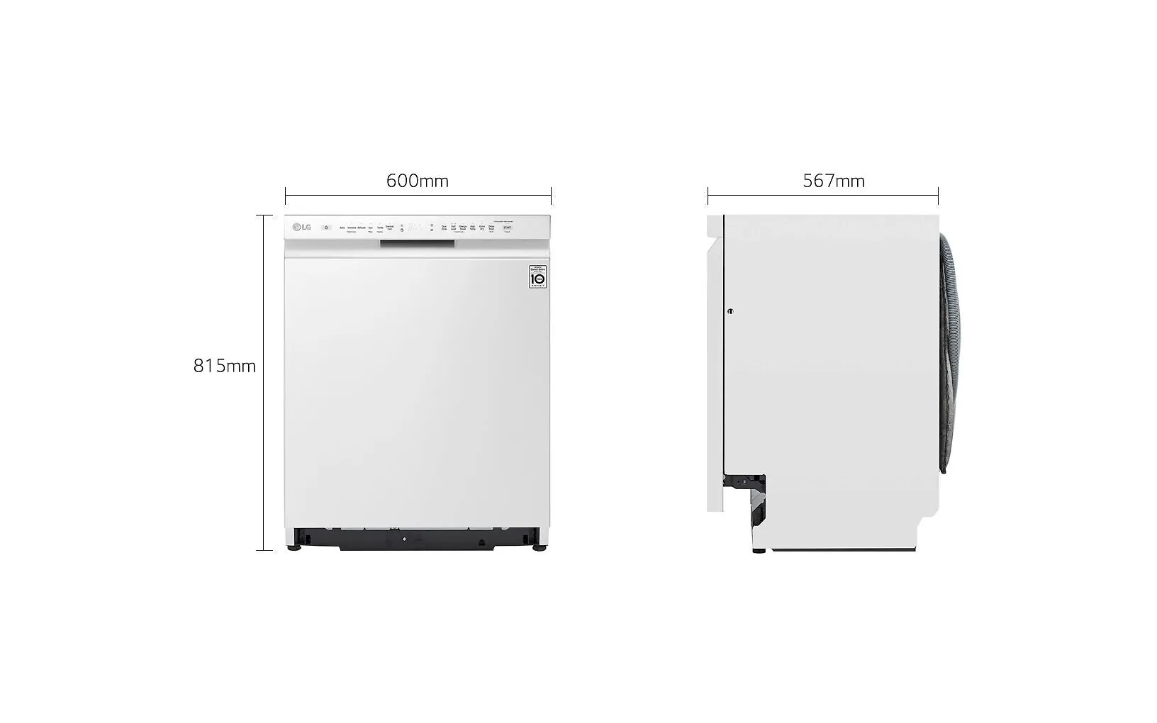 LG DU355FW diskmaskin, vit