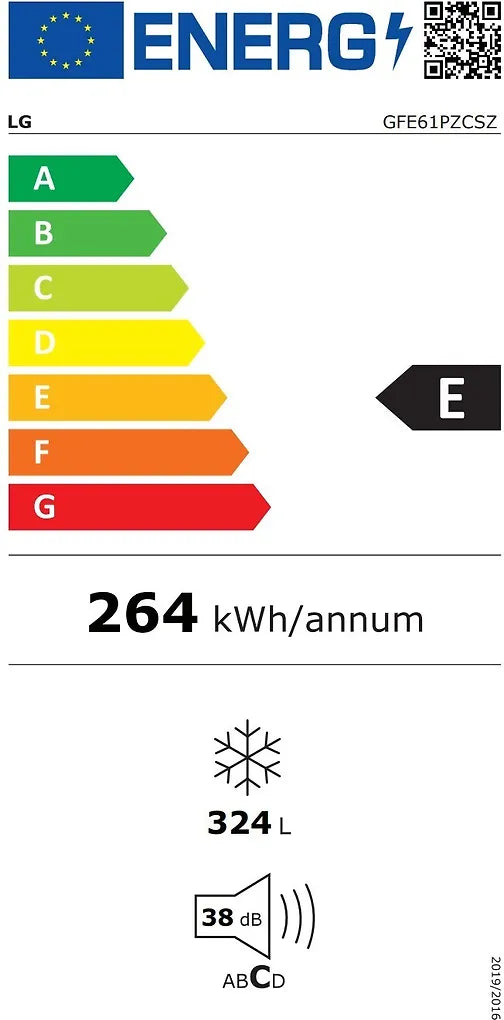 LG GFE61PZCSZ frysskåp, stål