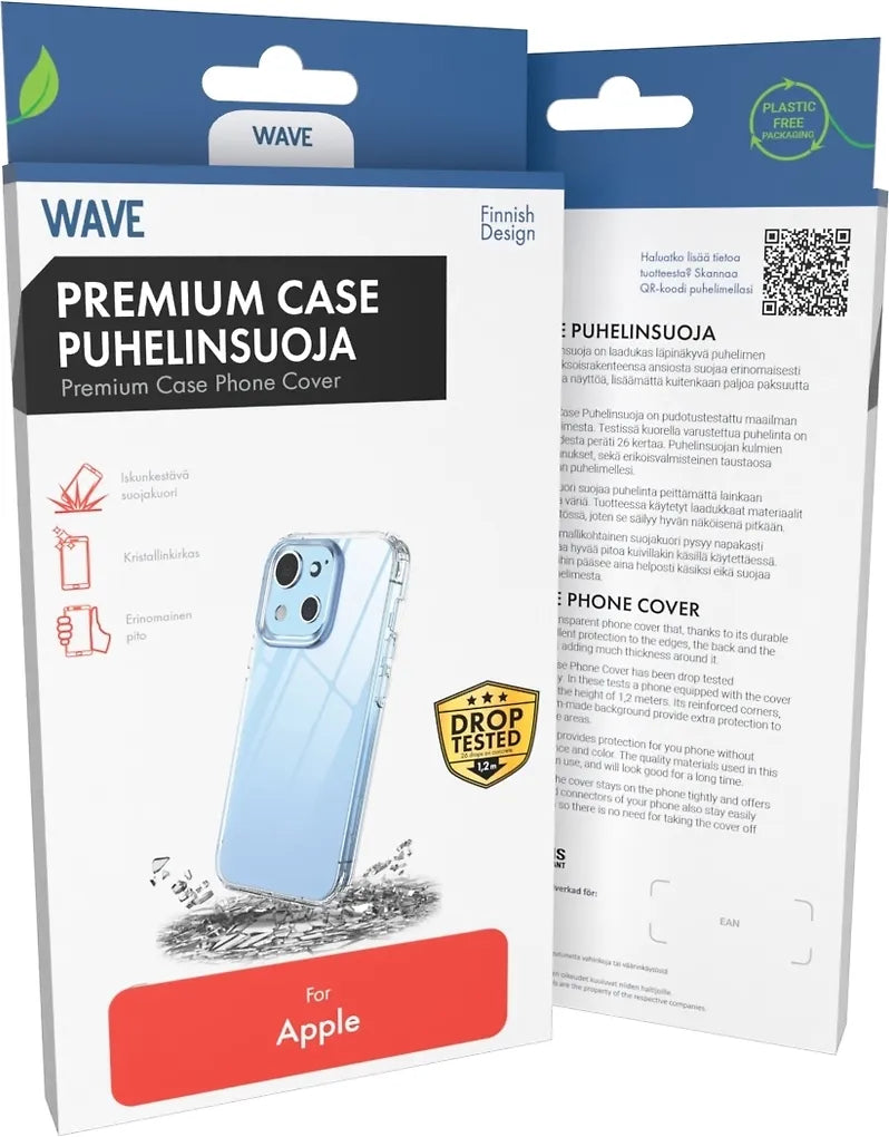 Wave Premium Case -suojakuori, iPhone 14, läpinäkyvä