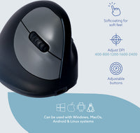 R-Go HE Break -ergonominen hiiri, BT, M-koko, oikealle kädelle – kuva 7