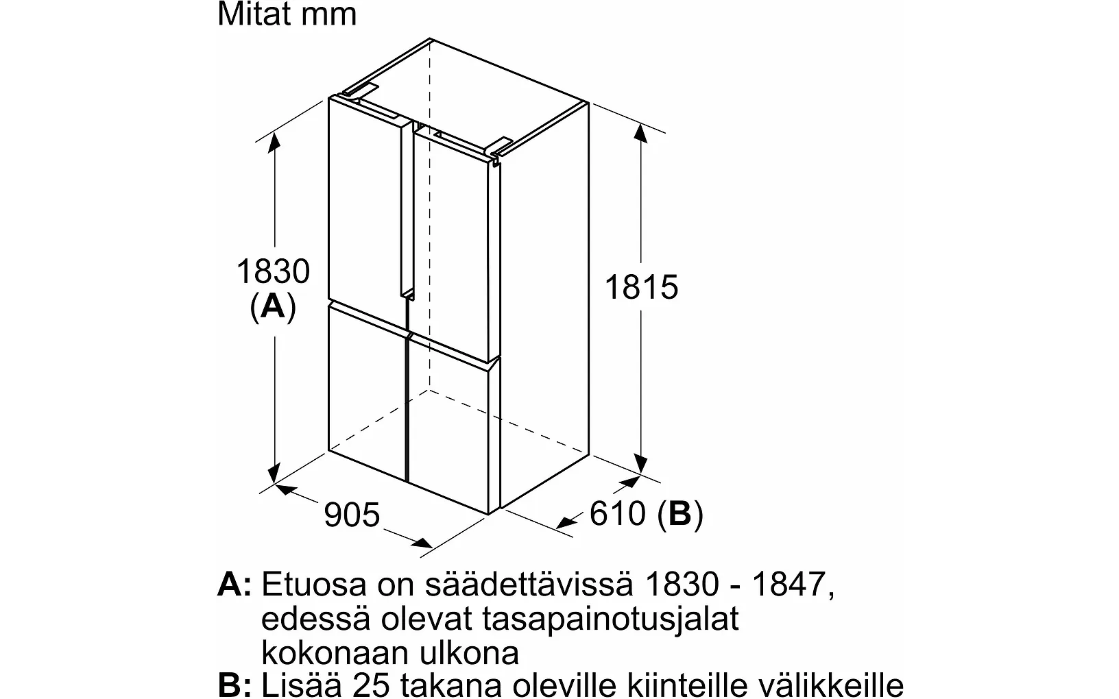 Siemens KF96NVPEA iQ300 French Door Side By Side, teräs
