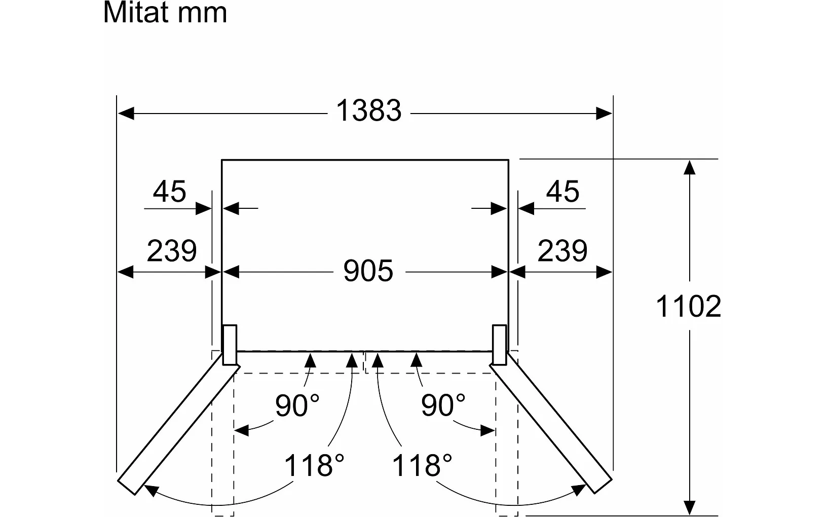 Siemens KF96NVPEA iQ300 French Door Side By Side, teräs