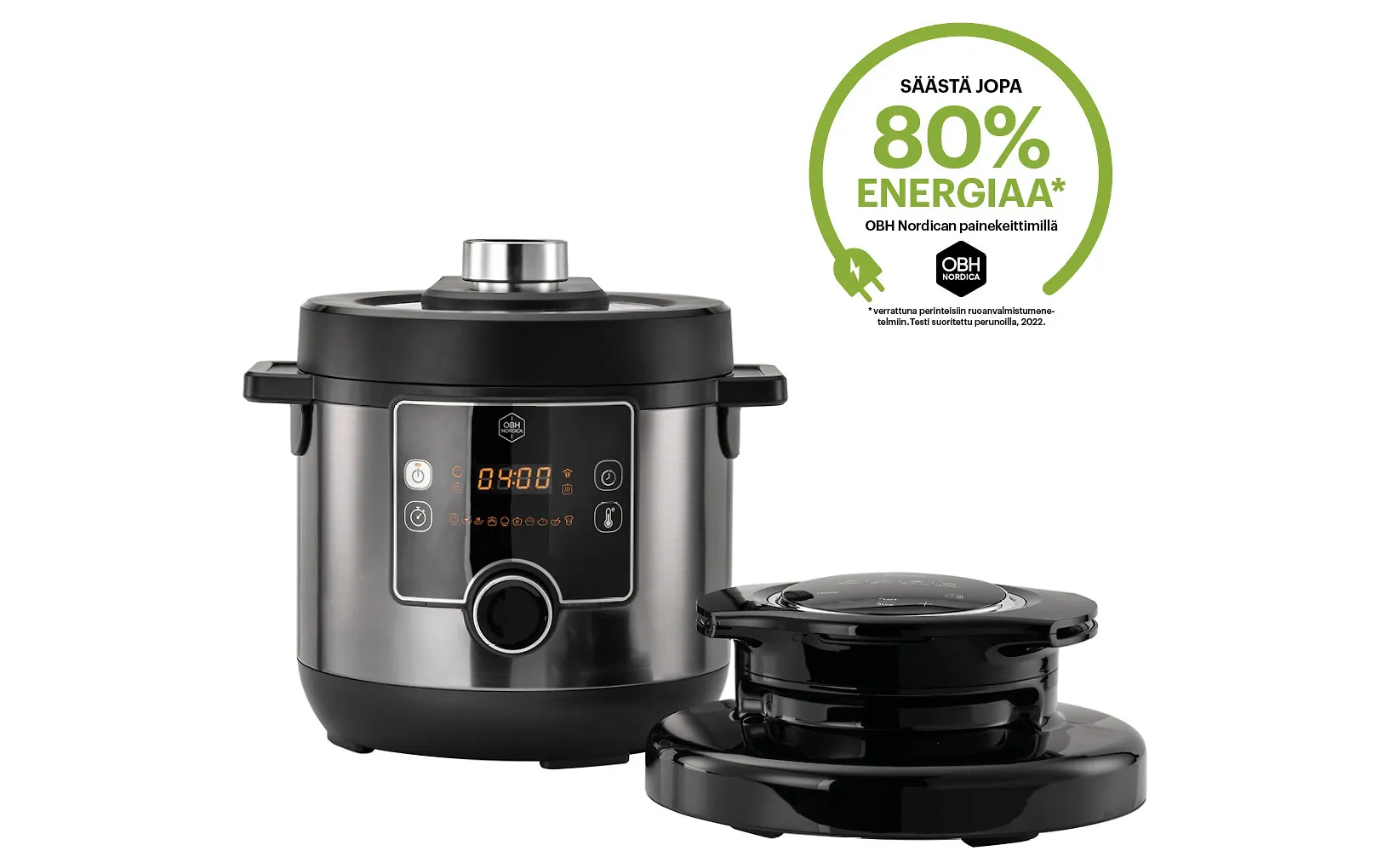 OBH Nordica Turbo Cuisine & Fry Multicooker QK7788S0 -monitoimi airfryer, 7,6 L