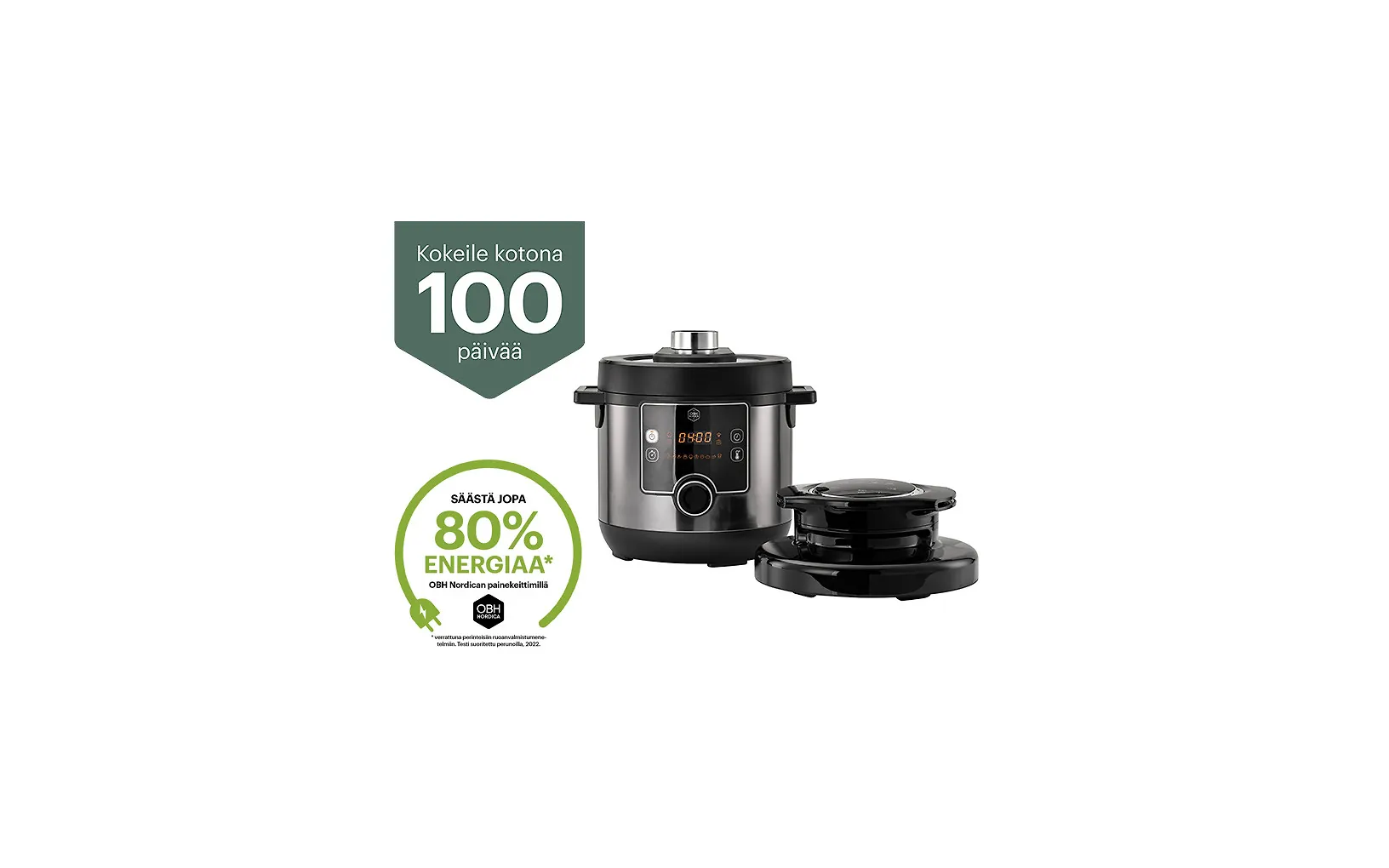 OBH Nordica Turbo Cuisine & Fry Multicooker QK7788S0 -monitoimi airfryer, 7,6 L