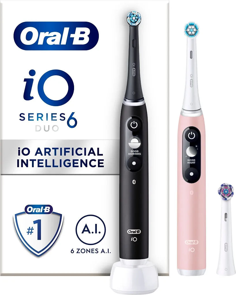 Oral-B iO Series 6 -sähköhammasharja, tuplapakkaus, musta / pinkki