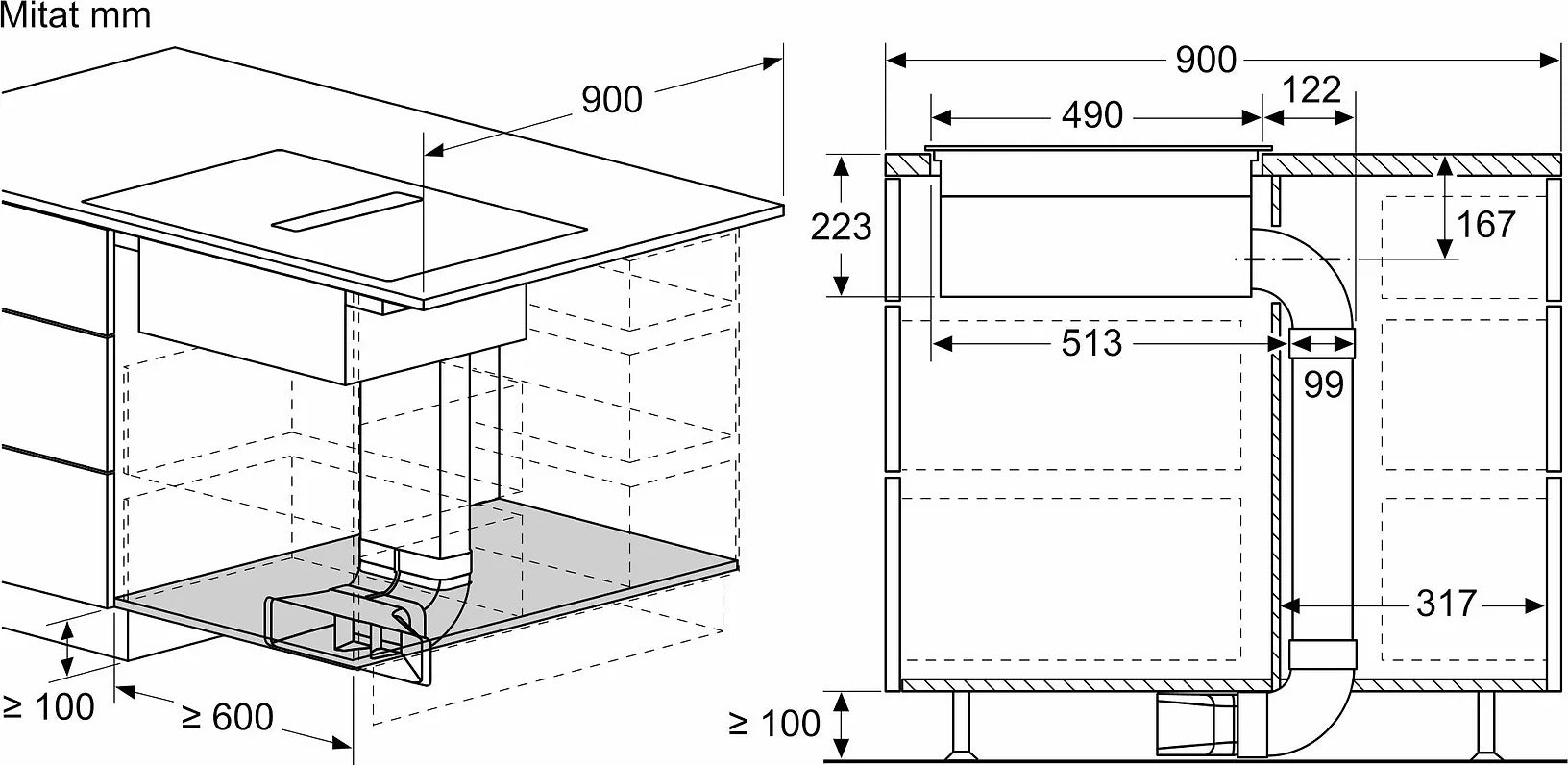 Siemens ED851FQ15E iQ500 induktionshäll med fläkt, 80 cm