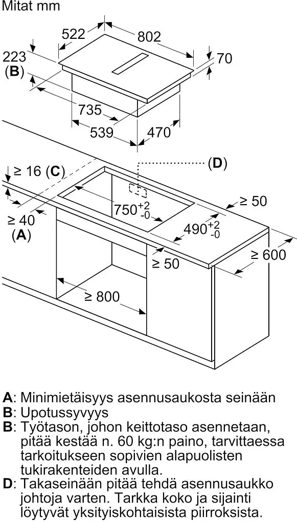 Siemens ED851FQ15E iQ500 induktionshäll med fläkt, 80 cm