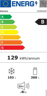 Siemens KG39NAIBT iQ500 jääkaappipakastin, teräs, 2m
