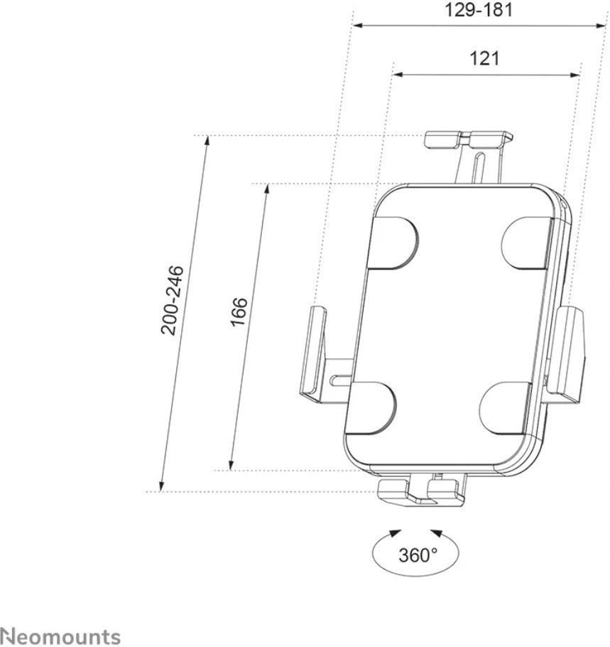Neomounts by Newstar WL15-625BL1 -tablettiteline seinälle, musta – 14